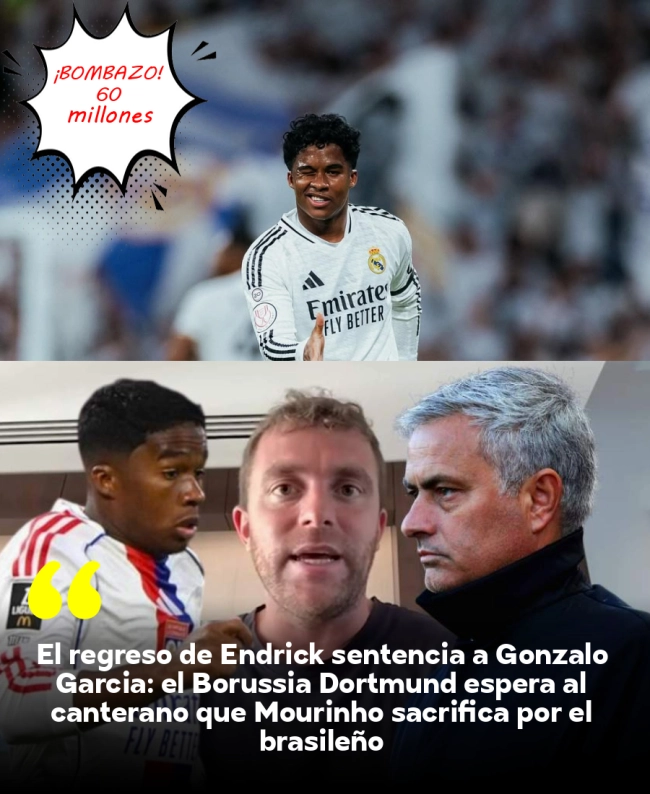 El regreso de Endrick sentencia a Gonzalo García: el Borussia Dortmund espera al canterano que Mourinho sacrifica por el brasileño