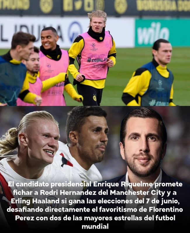 BOMBAZO: Riquelme promete fichar a Rodri y Haaland si gana la presidencia del Real Madrid