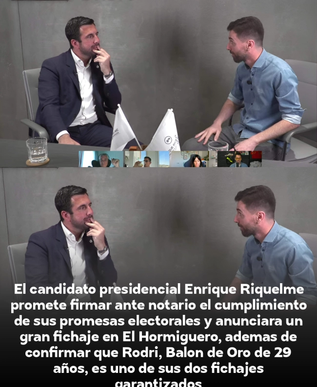 Riquelme promete ante notario fichar a Rodri y otra estrella para el Real Madrid si gana las elecciones