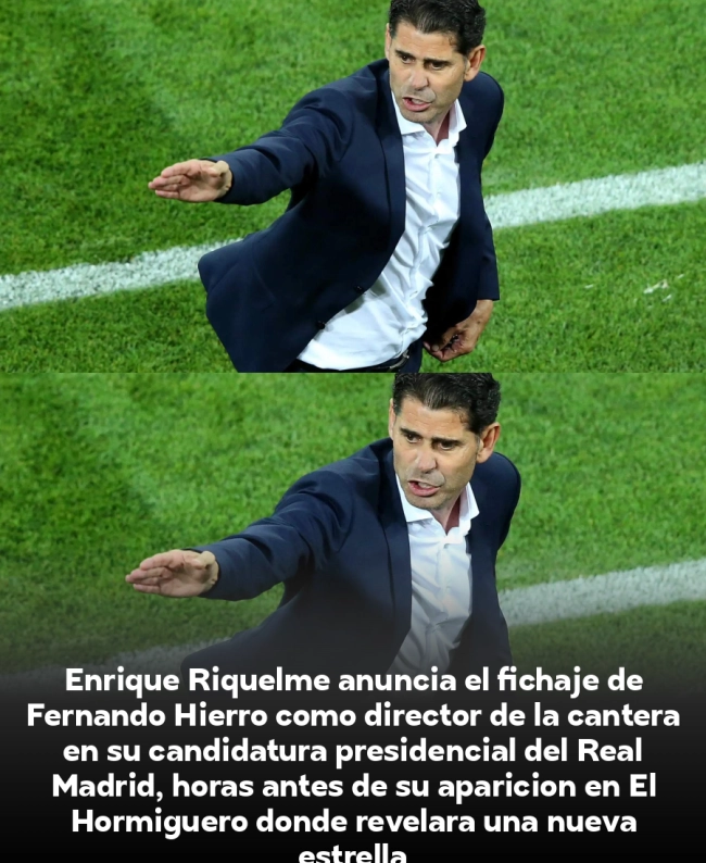 Bombazo electoral: Riquelme ficha a Fernando Hierro como director de La Fábrica y desafía a Florentino con leyendas madridistas Bombazo electoral: Riquelme ficha a Fernando Hierro como director de La Fábrica y desafía a Florentino con leyendas madridistas