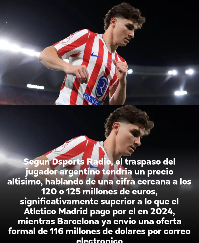 ¡BOMBAZO! Julián Álvarez dice 'SÍ' al Barcelona por 5 años: Atlético exige 125 millones y se desata el caos en La Liga ¡BOMBAZO! Julián Álvarez dice 'SÍ' al Barcelona por 5 años: Atlético exige 125 millones y se desata el caos en La Liga