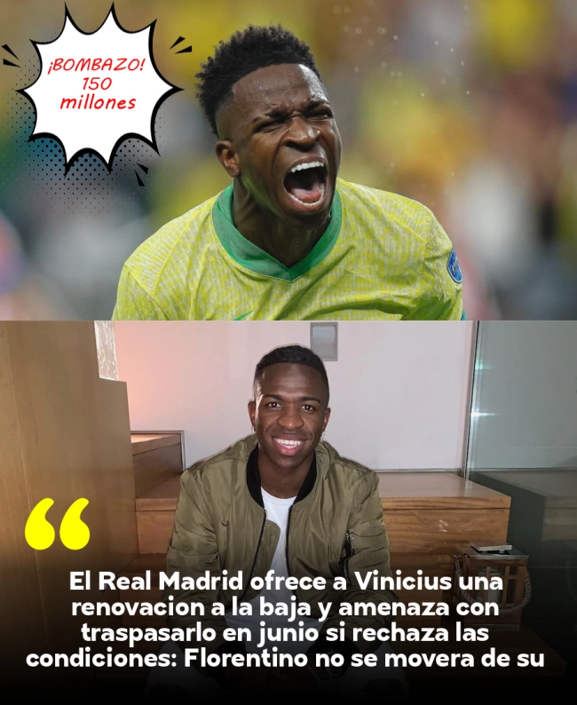El Real Madrid ofrece a Vinícius una renovación a la baja y amenaza con traspasarlo en junio si rechaza las condiciones: Florentino no se moverá de su postura El Real Madrid ofrece a Vinícius una renovación a la baja y amenaza con traspasarlo en junio si rechaza las condiciones: Florentino no se moverá de su postura