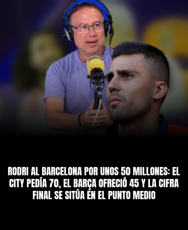 Rodri al Barcelona por unos 50 millones: el City pedía 70, el Barça ofreció 45 y la cifra final se sitúa en el punto medio