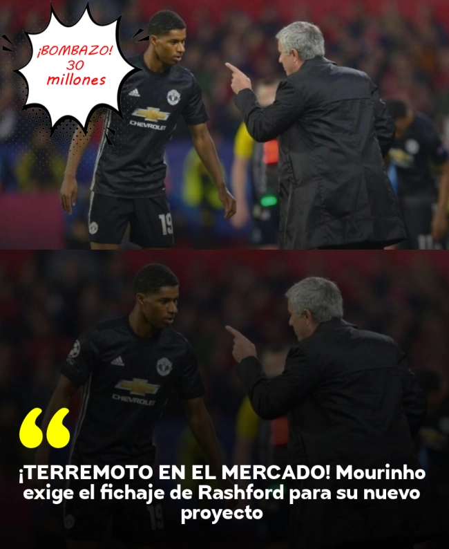 ¡TERREMOTO EN EL MERCADO! Mourinho exige el fichaje de Rashford para su nuevo proyecto
