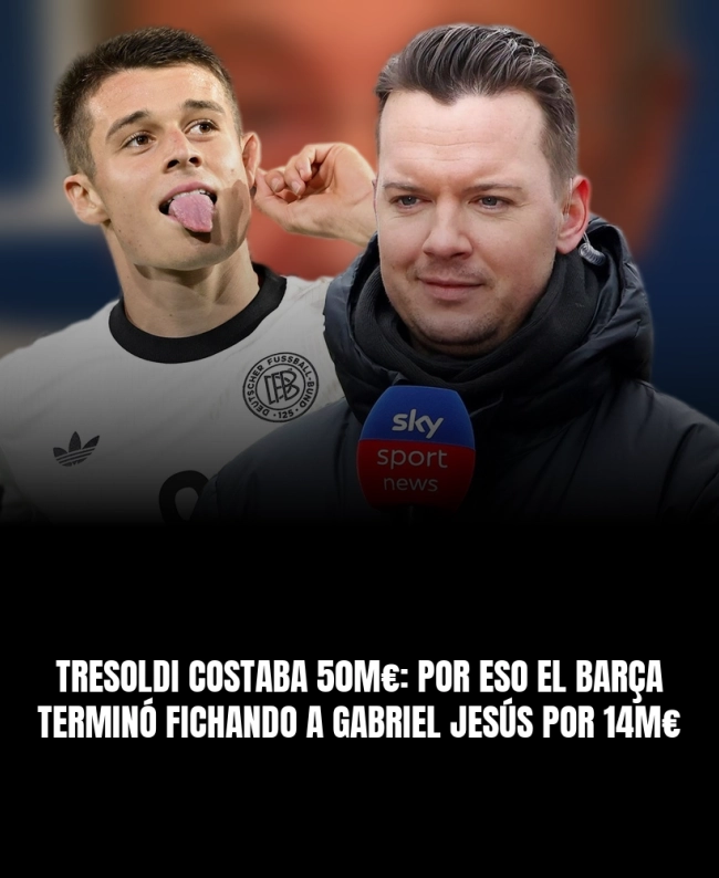 Tresoldi costaba 50M€: por eso el Barça terminó fichando a Gabriel Jesús por 14M€ Tresoldi costaba 50M€: por eso el Barça terminó fichando a Gabriel Jesús por 14M€