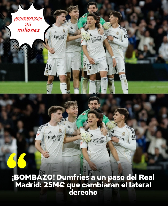 ¡BOMBAZO! Dumfries a un paso del Real Madrid: 25M€ que cambiarán el lateral derecho ¡BOMBAZO! Dumfries a un paso del Real Madrid: 25M€ que cambiarán el lateral derecho