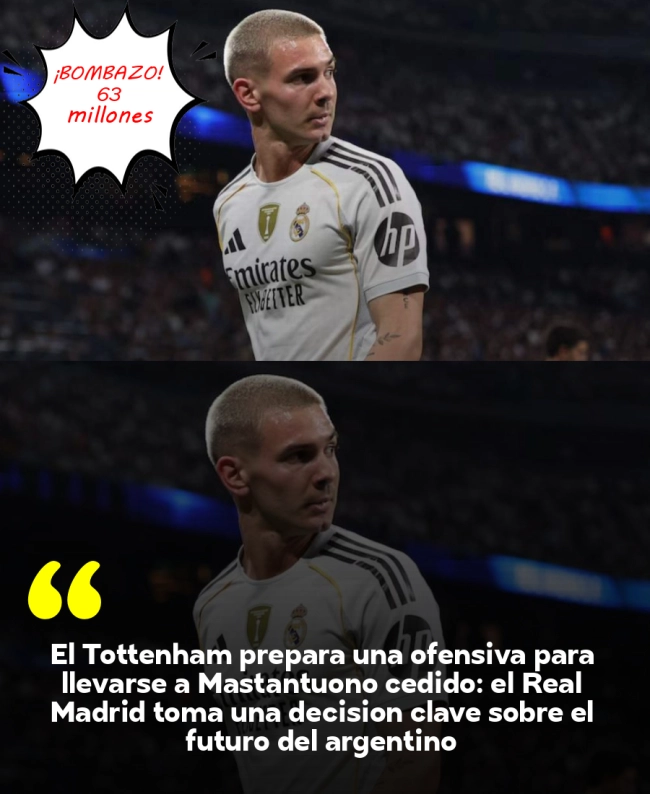 El Tottenham prepara una ofensiva para llevarse a Mastantuono cedido: el Real Madrid toma una decisión clave sobre el futuro del argentino