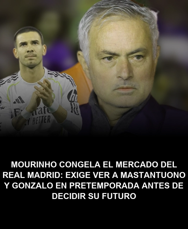 Mourinho congela el mercado del Real Madrid: exige ver a Mastantuono y Gonzalo en pretemporada antes de decidir su futuro Mourinho congela el mercado del Real Madrid: exige ver a Mastantuono y Gonzalo en pretemporada antes de decidir su futuro