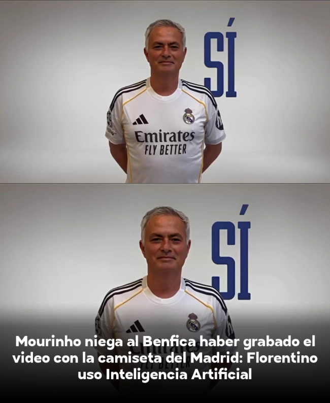 Mourinho niega al Benfica haber grabado el vídeo con la camiseta del Madrid: Florentino usó Inteligencia Artificial