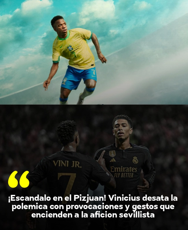 ¡Escándalo en el Pizjuán! Vinicius desata la polémica con provocaciones y gestos que encienden a la afición sevillista