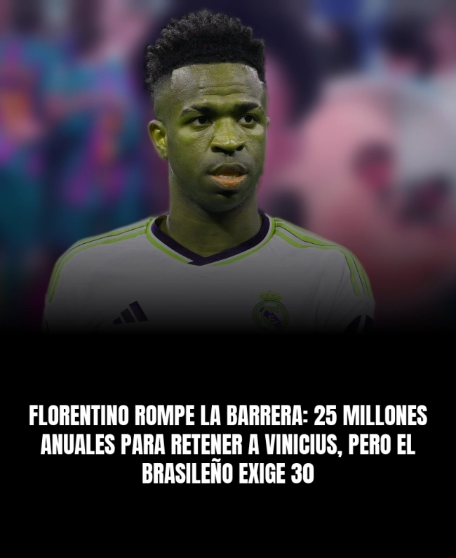 Florentino rompe la barrera: 25 millones anuales para retener a Vinicius, pero el brasileño exige 30