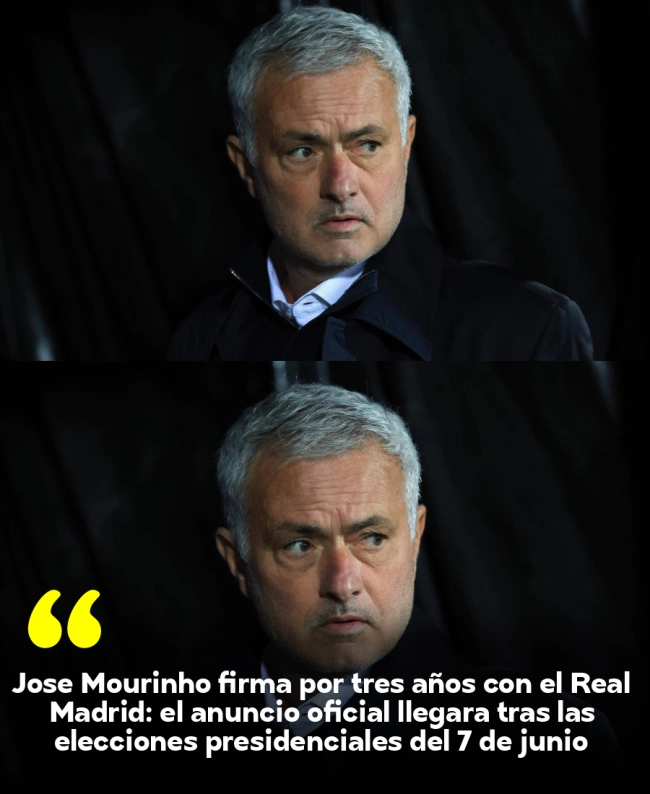 José Mourinho firma por tres años con el Real Madrid: el anuncio oficial llegará tras las elecciones presidenciales del 7 de junio