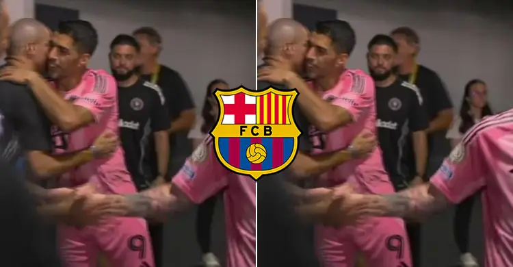 El saludo viral de Pepe con Luis Suárez y Leo Messi, con el guardaespaldas del argentino presente