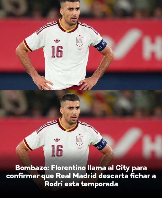 Bombazo: Florentino llama al City para confirmar que Real Madrid descarta fichar a Rodri esta temporada