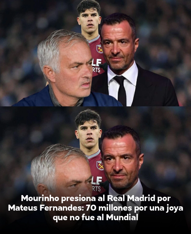 Mourinho presiona al Real Madrid por Mateus Fernandes: 70 millones por una joya que no fue al Mundial