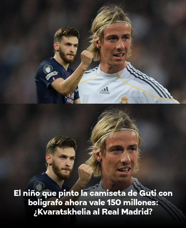 El niño que pintó la camiseta de Guti con bolígrafo ahora vale 150 millones: ¿Kvaratskhelia al Real Madrid?