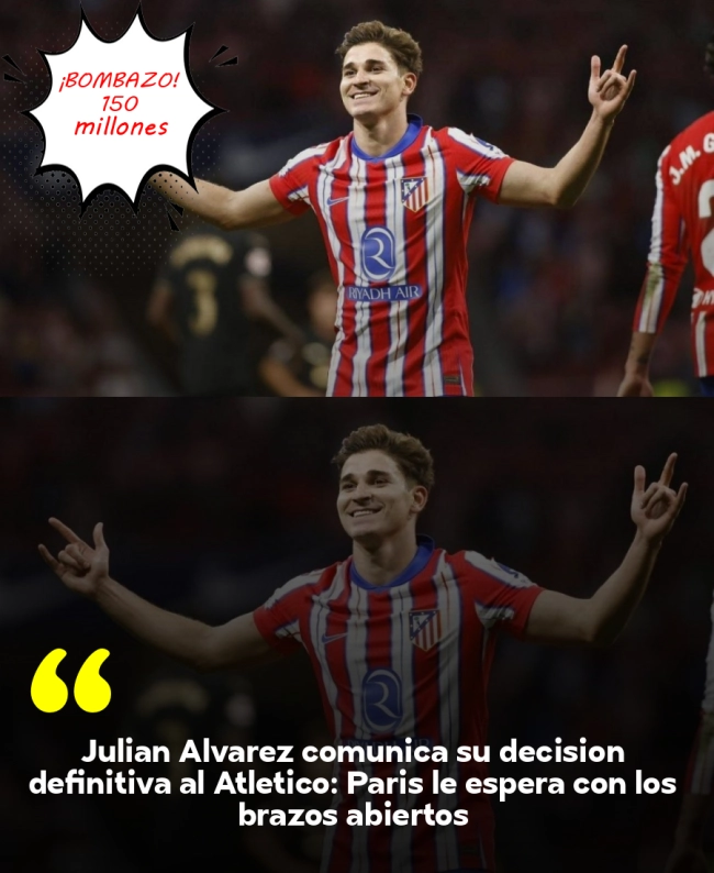 Julián Álvarez comunica su decisión definitiva al Atlético: París le espera con los brazos abiertos