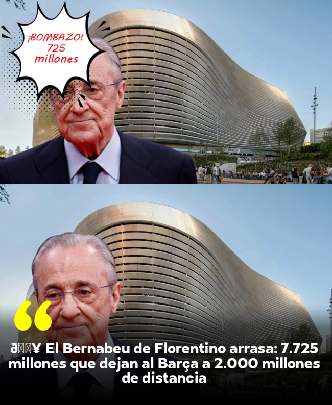 🔥 El Bernabéu de Florentino arrasa: 7.725 millones que dejan al Barça a 2.000 millones de distancia