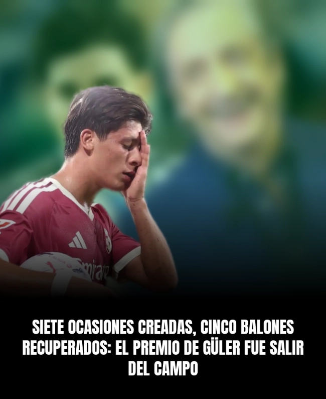 Siete ocasiones creadas, cinco balones recuperados: el premio de Güler fue salir del campo Siete ocasiones creadas, cinco balones recuperados: el premio de Güler fue salir del campo
