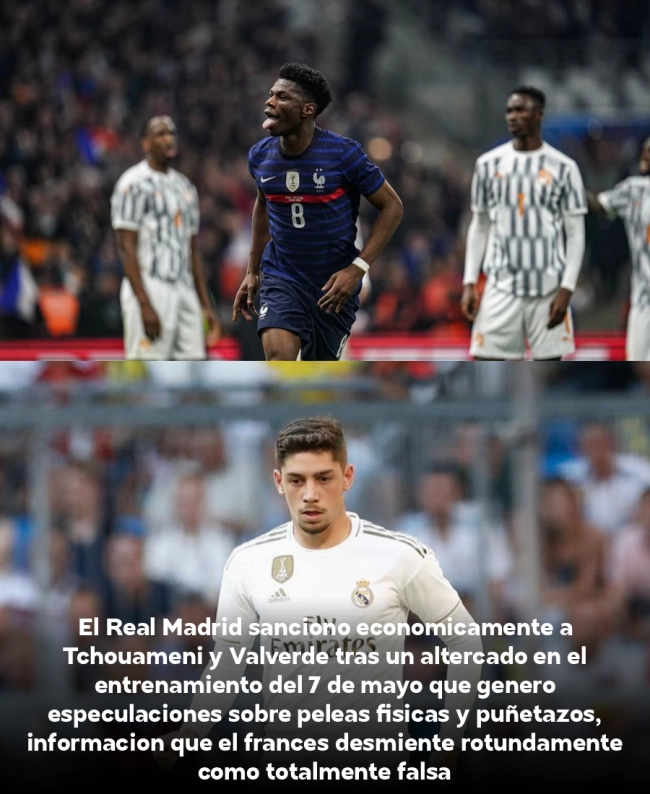 Tchouaméni explota contra la prensa por el escándalo con Valverde: «Dijeron que di puñetazos, es totalmente falso» Tchouaméni explota contra la prensa por el escándalo con Valverde: «Dijeron que di puñetazos, es totalmente falso»