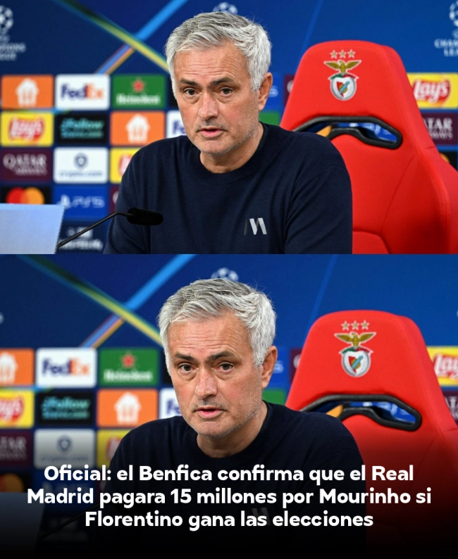 Oficial: el Benfica confirma que el Real Madrid pagará 15 millones por Mourinho si Florentino gana las elecciones