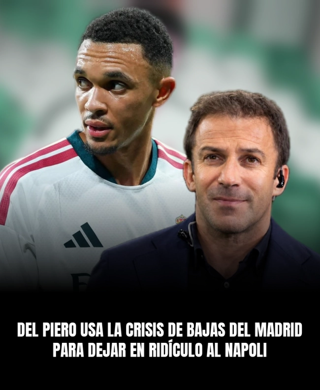 Del Piero usa la crisis de bajas del Madrid para dejar en ridículo al Napoli Del Piero usa la crisis de bajas del Madrid para dejar en ridículo al Napoli