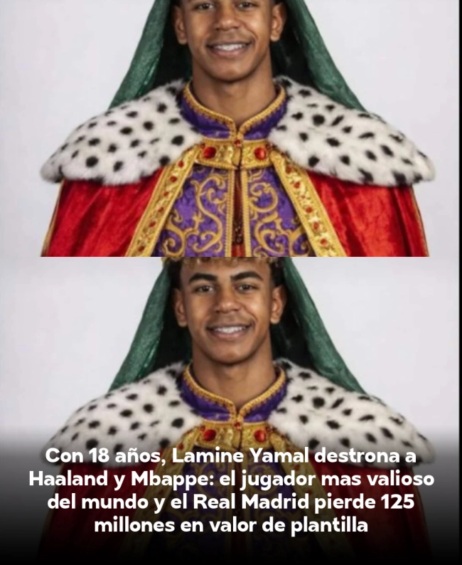 Con 18 años, Lamine Yamal destrona a Haaland y Mbappé: el jugador más valioso del mundo y el Real Madrid pierde 125 millones en valor de plantilla Con 18 años, Lamine Yamal destrona a Haaland y Mbappé: el jugador más valioso del mundo y el Real Madrid pierde 125 millones en valor de plantilla