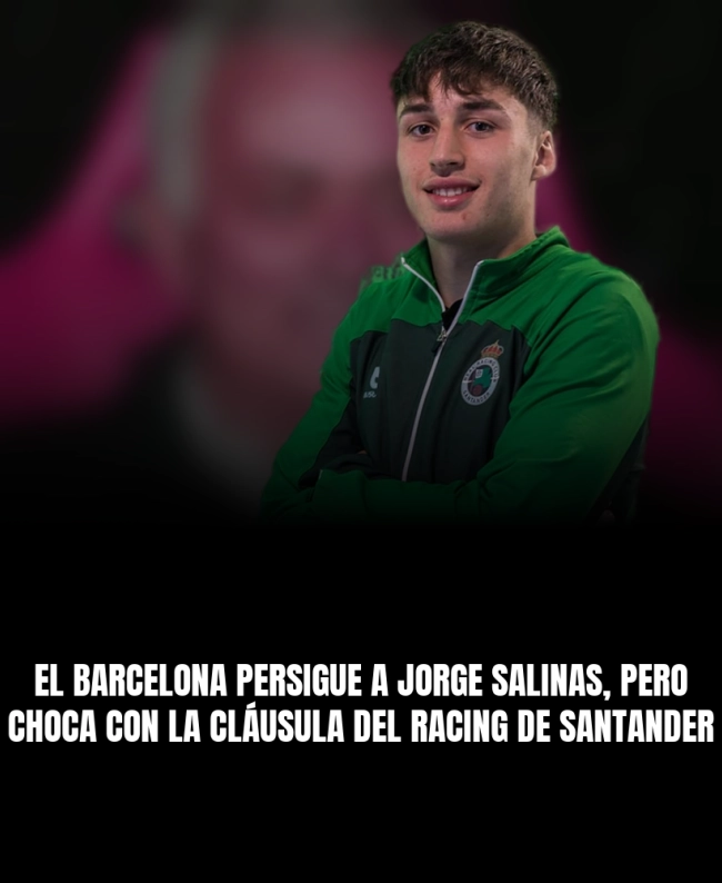 El Barcelona persigue a Jorge Salinas, pero choca con la cláusula del Racing de Santander