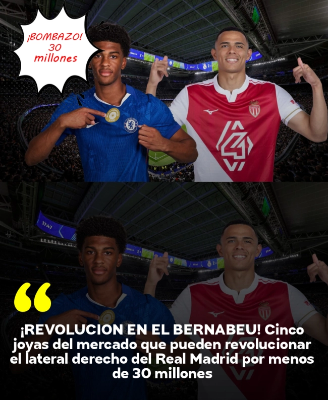 ¡REVOLUCIÓN EN EL BERNABÉU! Cinco joyas del mercado que pueden revolucionar el lateral derecho del Real Madrid por menos de 30 millones ¡REVOLUCIÓN EN EL BERNABÉU! Cinco joyas del mercado que pueden revolucionar el lateral derecho del Real Madrid por menos de 30 millones